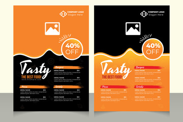 Restaurant cafe menu, template design. Food flyer.