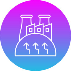 Geothermal Energy Gradient Circle Line Inverted Icon