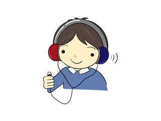 聴力検査を受ける男の子