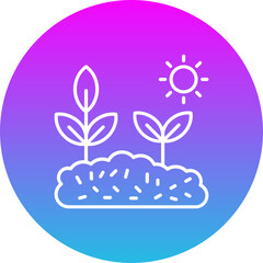 Plantation Gradient Circle Line Inverted Icon