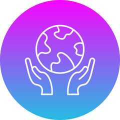 Earth Gradient Circle Line Inverted Icon