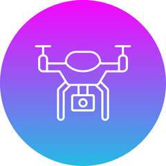 Smart Drone Gradient Circle Line Inverted Icon