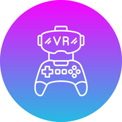 Gamepad Gradient Circle Line Inverted Icon