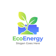 Eco Battery icon. Battery with leaf icon in black flat glyph, filled style isolated on white background
