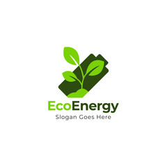 Eco Battery icon. Battery with leaf icon in black flat glyph, filled style isolated on white background
