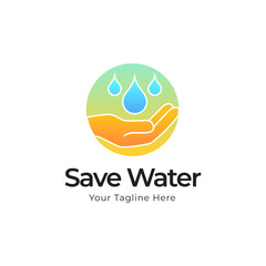 Water drop logo template vector