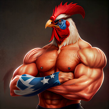 Bodybuilder rooster