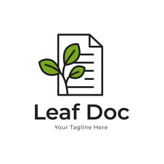 Leaf Document logo, Nature file logo icon design