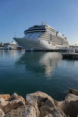Regent luxury cruiseship or cruise ship liner Splendor arrival into Marseille Provence port during...