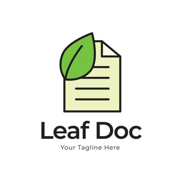 Leaf Document logo, Nature file logo icon design