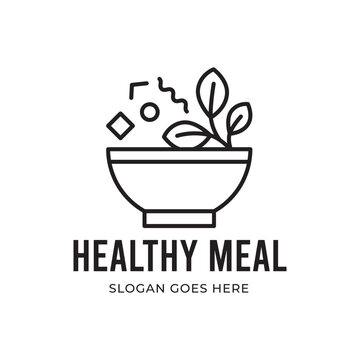 Healthy Meal, Healthy Food Logo Template 