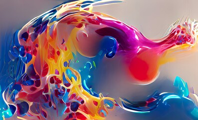 Abstract Rainbow Colorful Fluid Design Art Background, Texture and Illustration	