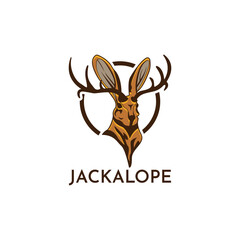 Jackalope logo vector in modern style. suitable for all businesses. Logos are easy to remember and easy to apply across a variety of media.