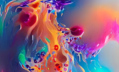 Abstract Rainbow Colorful Fluid Design Art Background, Texture and Illustration	