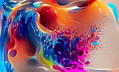 Abstract Rainbow Colorful Fluid Design Art Background, Texture and Illustration	