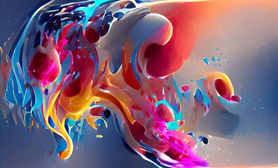 Abstract Rainbow Colorful Fluid Design Art Background, Texture and Illustration	