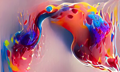Abstract Rainbow Colorful Fluid Design Art Background, Texture and Illustration	