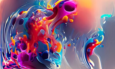 Abstract Rainbow Colorful Fluid Design Art Background, Texture and Illustration	