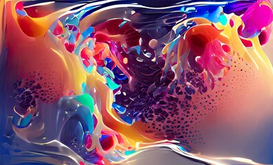 Abstract Rainbow Colorful Fluid Design Art Background, Texture and Illustration	