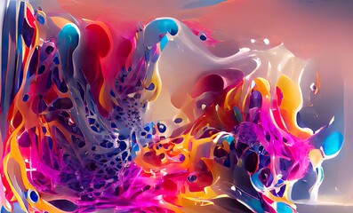 Abstract Rainbow Colorful Fluid Design Art Background, Texture and Illustration	