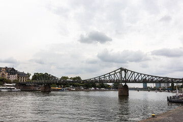 Iron Footbridge in the town center of Frankfurt.