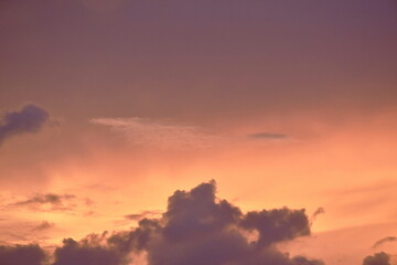 cloud spreading on sunset sky in evening