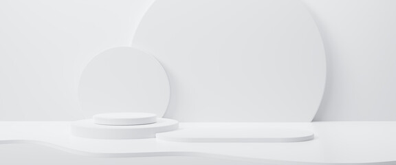 Abstract Futuristic empty floor and room Sci-Fi Corridor With light for showcase,room,interior,display products.Modern Future cement floor and wall background technology interior concept.3d render