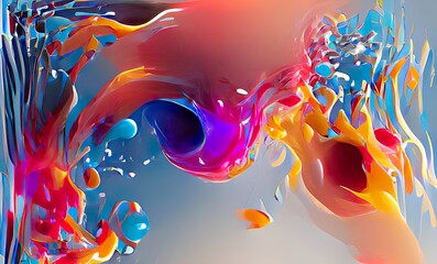 Abstract Rainbow Colorful Fluid Design Art Background, Texture and Illustration	