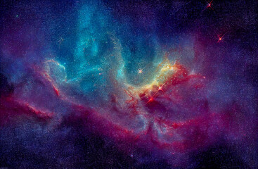 colorful background with nebula galaxy space generative ai generative ai illustration
