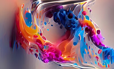 Abstract Rainbow Colorful Fluid Design Art Background, Texture and Illustration	