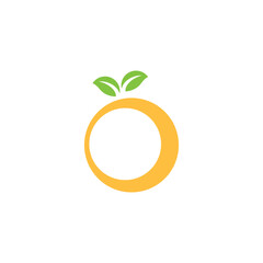 Orange vector logo in modern flat style