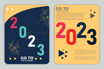 Happy New Year 2023 Text Typography Design Patter, Vector illustration.