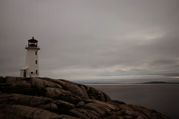 Peggy's Cove Lighthouse in the evening, Canada