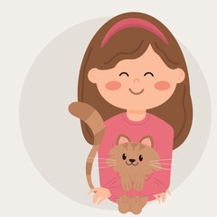 girl with a cat