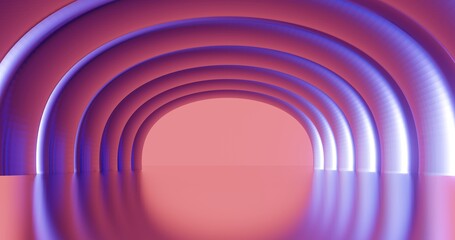 Naklejka premium Abstract architecture background arched interior 3d render