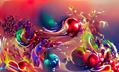 Abstract Christmas Colorful Fluid Design Art Background, Texture and Illustration	