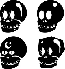 skull sillouette set