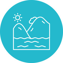 River Multicolor Circle Line Inverted Icon