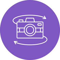 360 Camera Multicolor Circle Line Inverted Icon