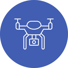 Smart Drone Multicolor Circle Line Inverted Icon