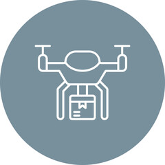 Drone Delivery Multicolor Circle Line Inverted Icon