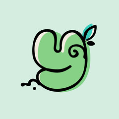 Letter Y eco-friendly logo. Hand-drawn style with rough marker and paint shift effect.