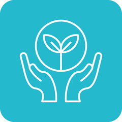 Eco Friendly Multicolor Round Corner Line Inverted Icon