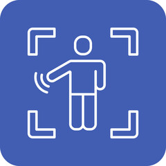 Motion Sensor Multicolor Round Corner Line Inverted Icon