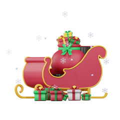 Gift Carriage Christmas 3D Illustration