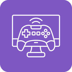 Video Game Multicolor Round Corner Line Inverted Icon