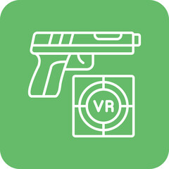 Shooting Game Multicolor Round Corner Line Inverted Icon