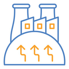 Geothermal Energy Blue And Orange Line Icon