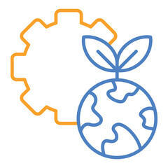 Ecosystem Blue And Orange Line Icon
