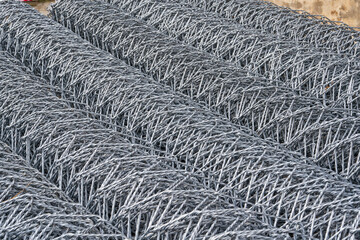 Close-up of a pile of steel bars, a brand new building material